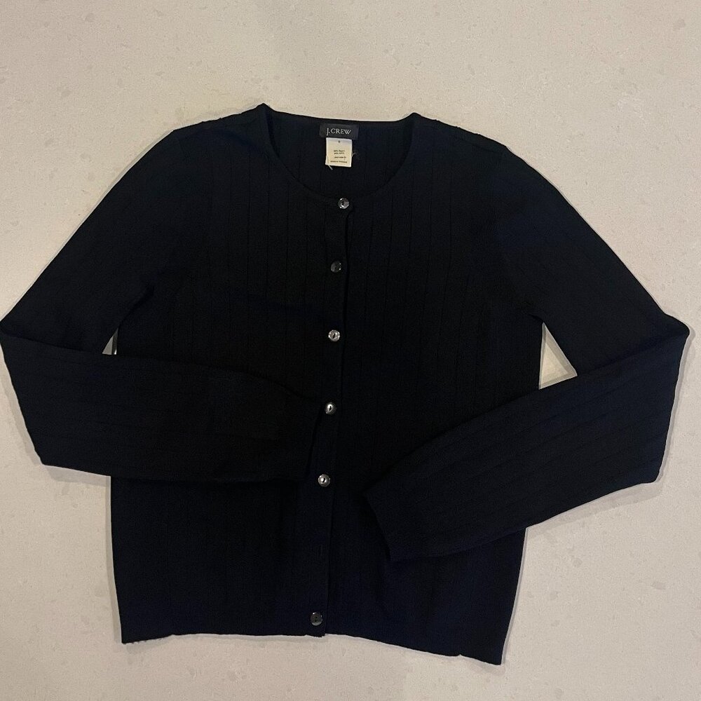 J. Crew Women's Black Vintage Cropped Cardigan Size Small